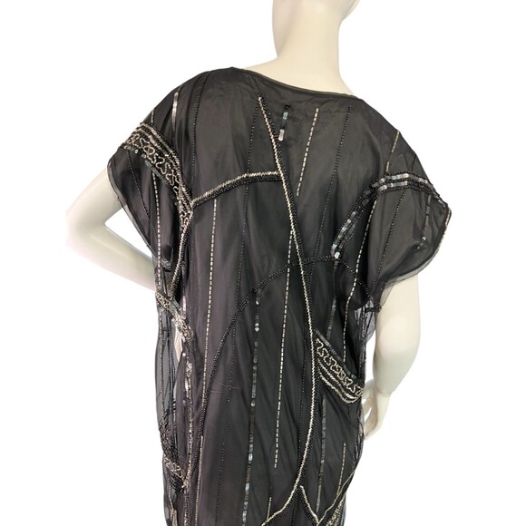 BOSS ORANGE Hugo Boss Black Sequin Cocktail Sheath Dress Short Sleeve Size 6 - Picture 5 of 15